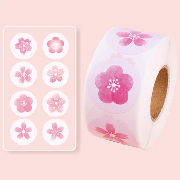 500pcs1inch flor de cerejeira adesivos bonito flor adesivo scrapbooking design festival decorações de festa sakura presente selos etiquetas