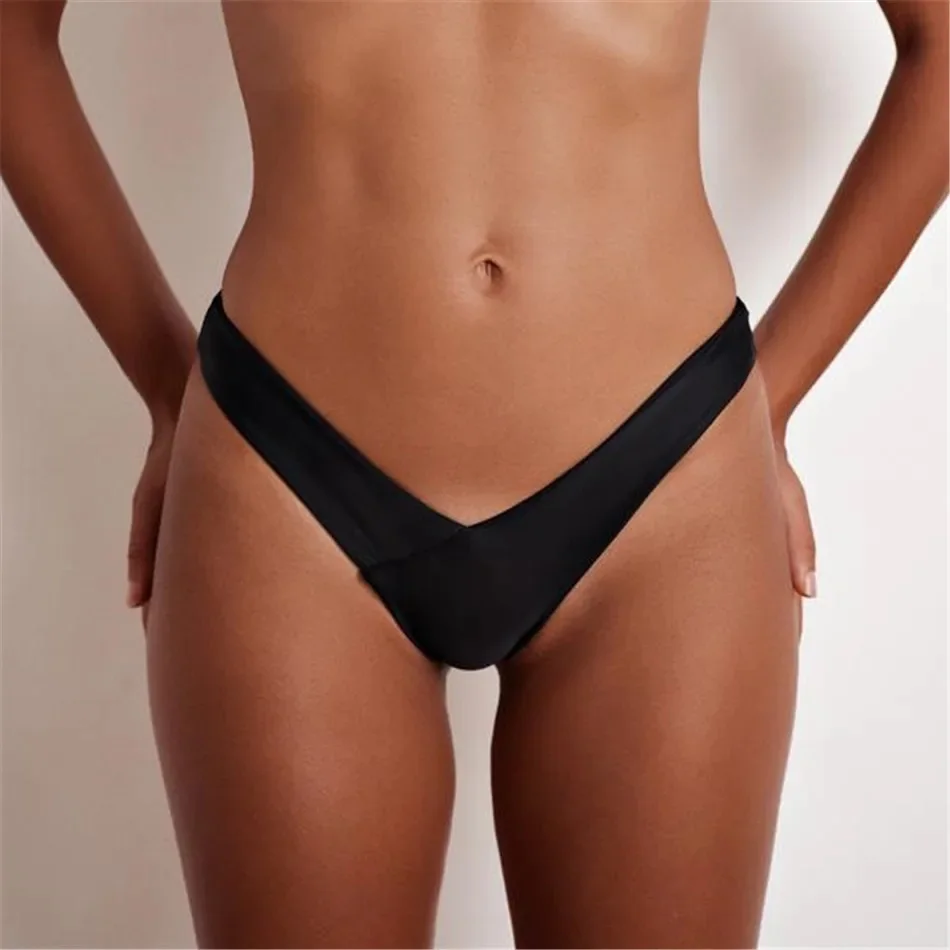 2024 Sexy Bikini Bottoms Brazilian Swimwear Women Briefs Thong Low Waist Swimsuit Bottom Solid Cheeky Bikini Bottom Swim Trunks