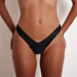 2024 Sexy Bikini Bottoms costumi da bagno brasiliani slip donna perizoma vita bassa costume da bagno fondo solido Bikini sfacciato fondo costume da bagno