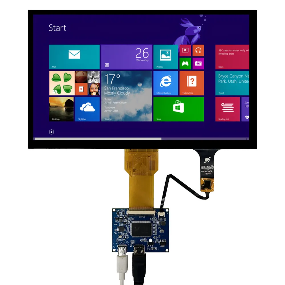 10.1 Inch LCD Display Screen Monitor HDMI-Compatible Driver Control Board Touchscreen Raspberry Pi Computer Secondary Screen