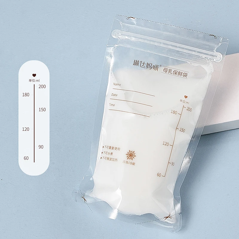 30Pcs 200ML Thickened Breast Milk Storage Bag Hygienic Disposable Small Capacity Freshness Frozen Milk Storage Bag