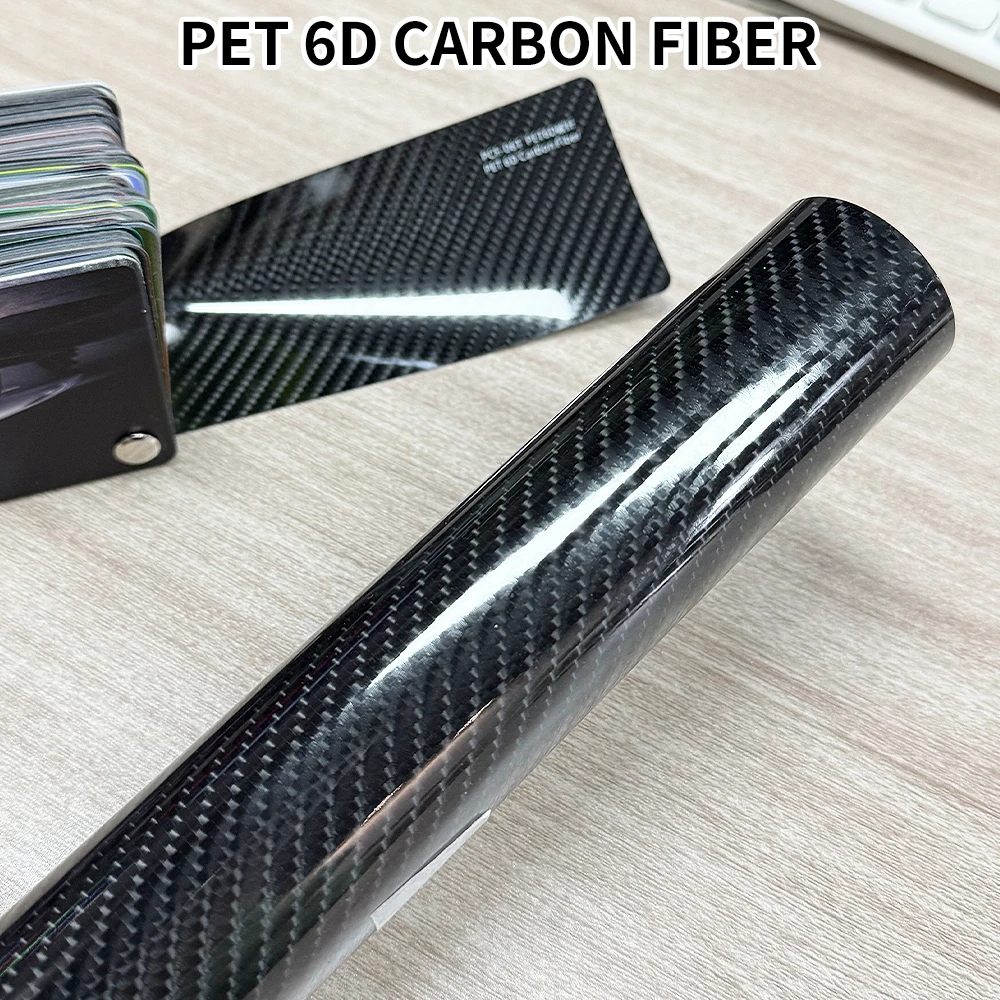 

6D углеродное волокно, черная виниловая пленка для домашних животных, виниловая наклейка, глянцевая автомобильная пленка, рулонные наклейки, Стайлинг автомобиля, автоаксессуары для двигателя