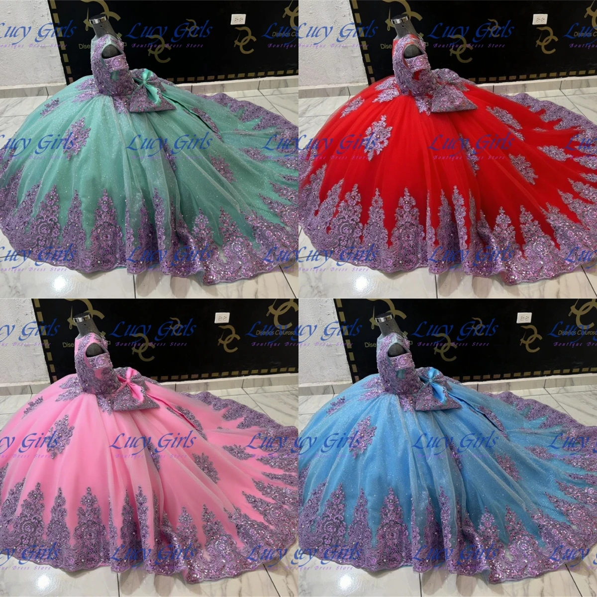 

Luxurious Tulle FLuffy Quality Appliqué Flower Girl Dress WIth Big Bow For Princess Wedding Birthday Party Evening Ball Gowns