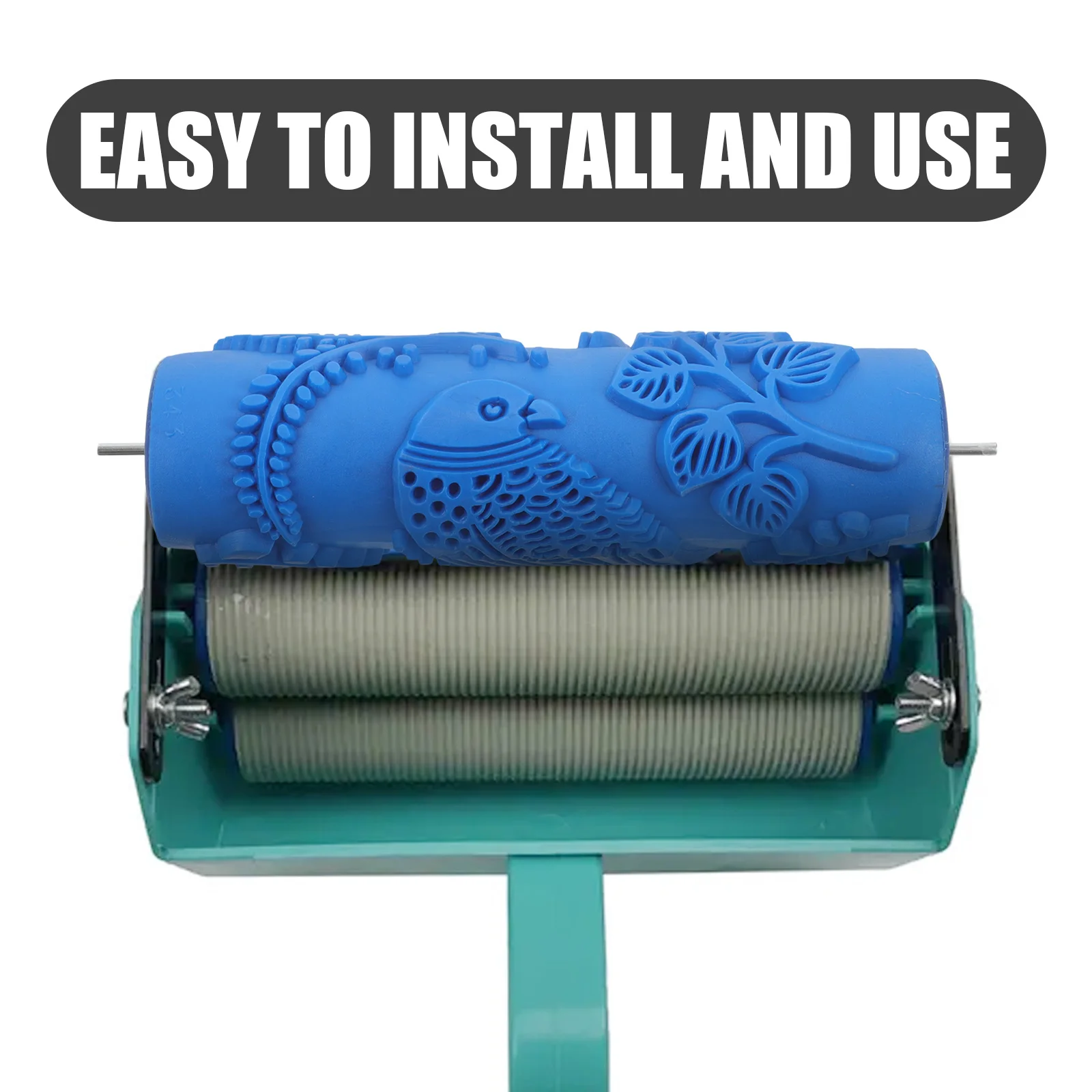 Patterned Rubber Paint Roller for Wall Decoration DIY Home Painting Embossing Texture Painting Rubber Roller Durable Easy Clean