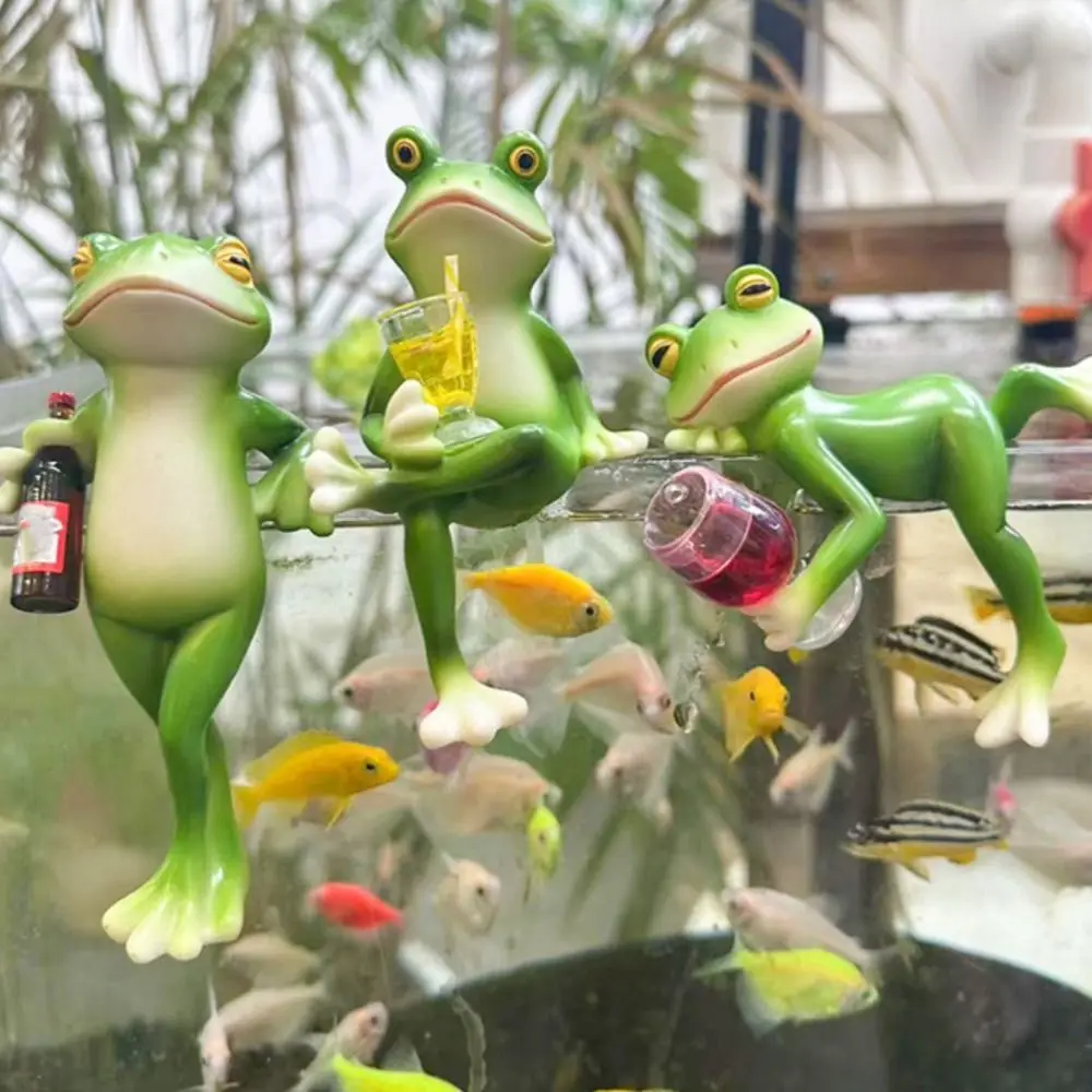 

Подвесной цветочный горшок, край лягушки, декоративные украшения, миниатюрные изделия из смолы, стеклянный кулон для аквариума, подвесной декоративный