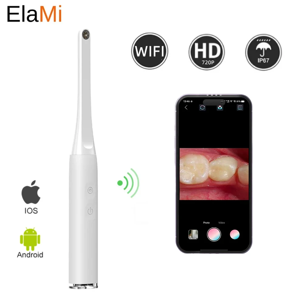 

Mini Home Care Exam Digital Intraoral Camera With 6 LED Lights Waterproof IP67 for Android And iOS System Dental Camera Of Pets