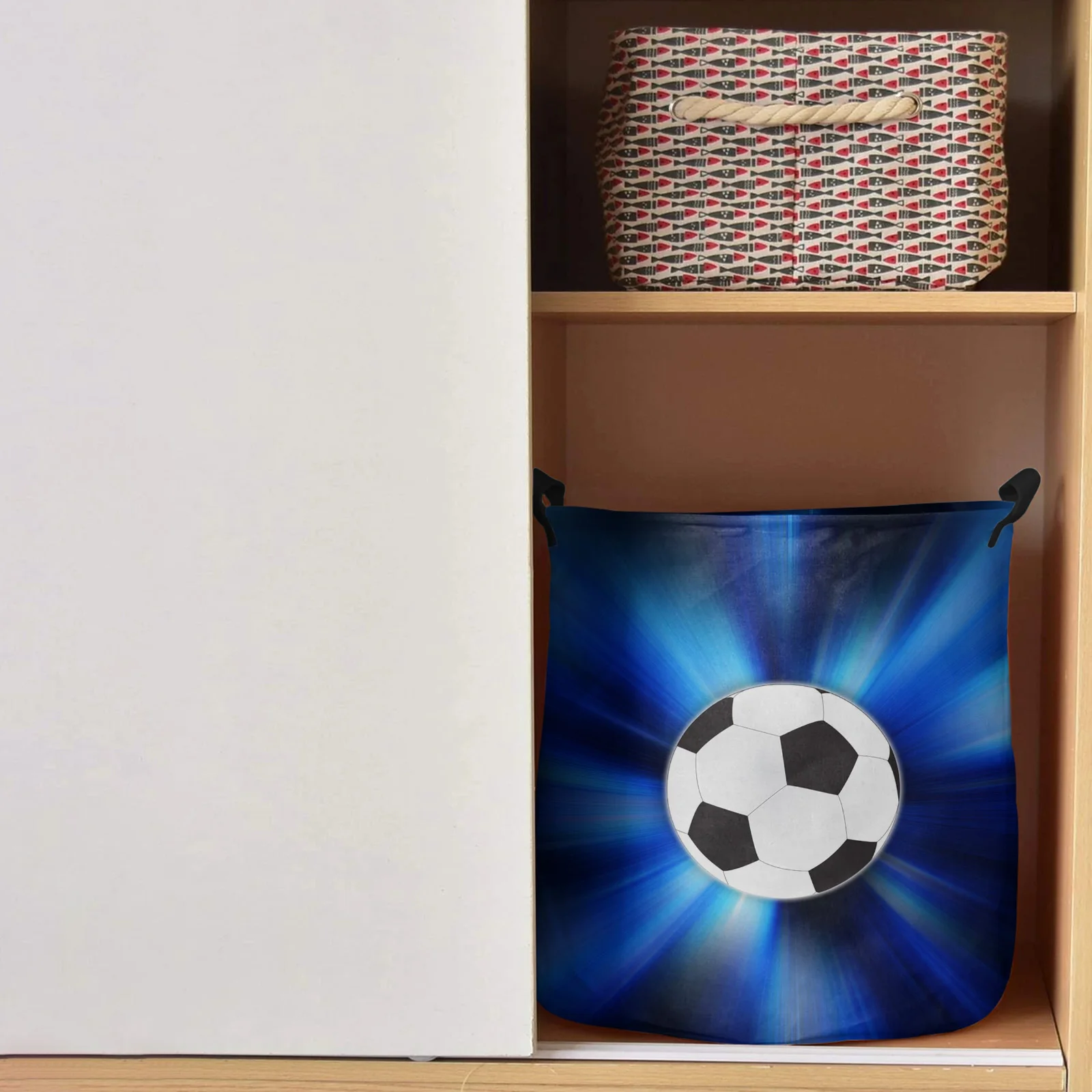 Sport Football Art Soccer Dirty Laundry Basket Foldable Waterproof Home Organizer Basket Clothing Children Toy Storage Basket