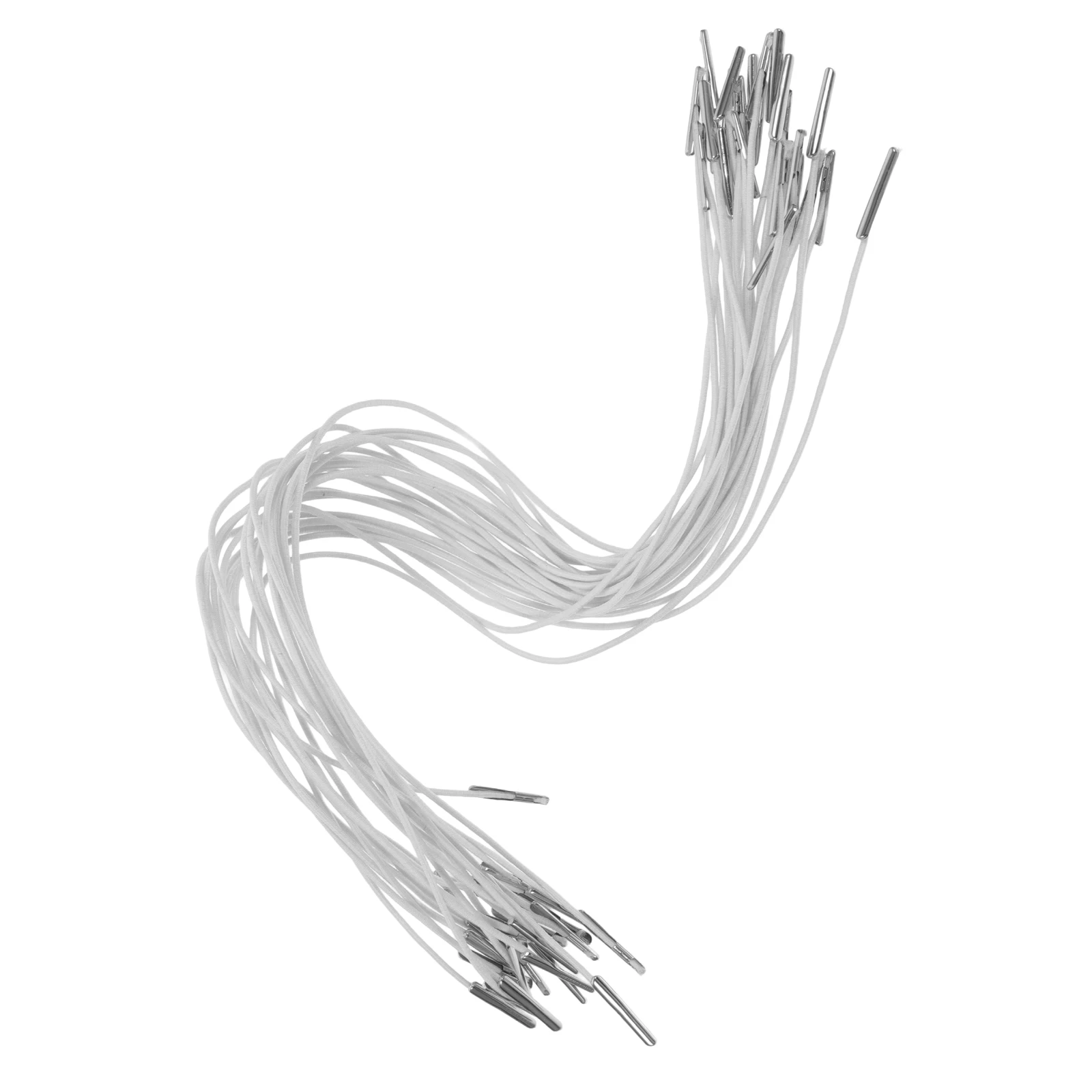 

25pcs Elastic Cord for Hats Masks Adjustable Straps Rope Multifunctional Band Iron Head String DIY Barbed Cords Stretch Round