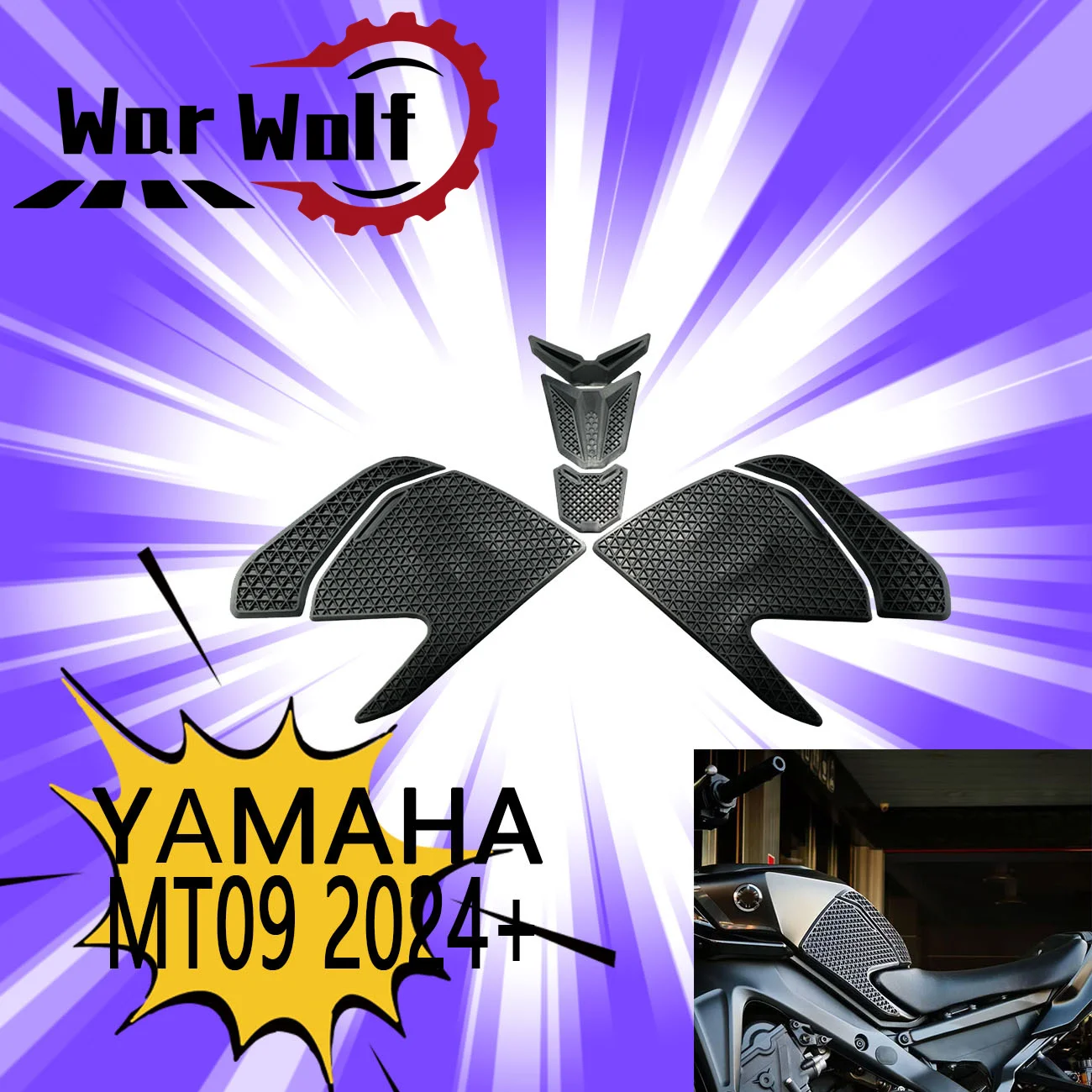 

YAMAHA MT09 MT-09 SP 2024-2025 Fuel Tank Pads Sticker Side Decals Gas Knee Grip Protector Traction Pads for Motorcycle