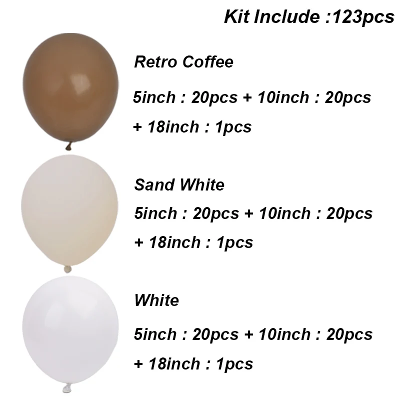 Cream Beige Brown Balloon Garland Arch Kit Baptism Baby Shower Party Christening Wedding Decoration Kids Birthday Party Balloon