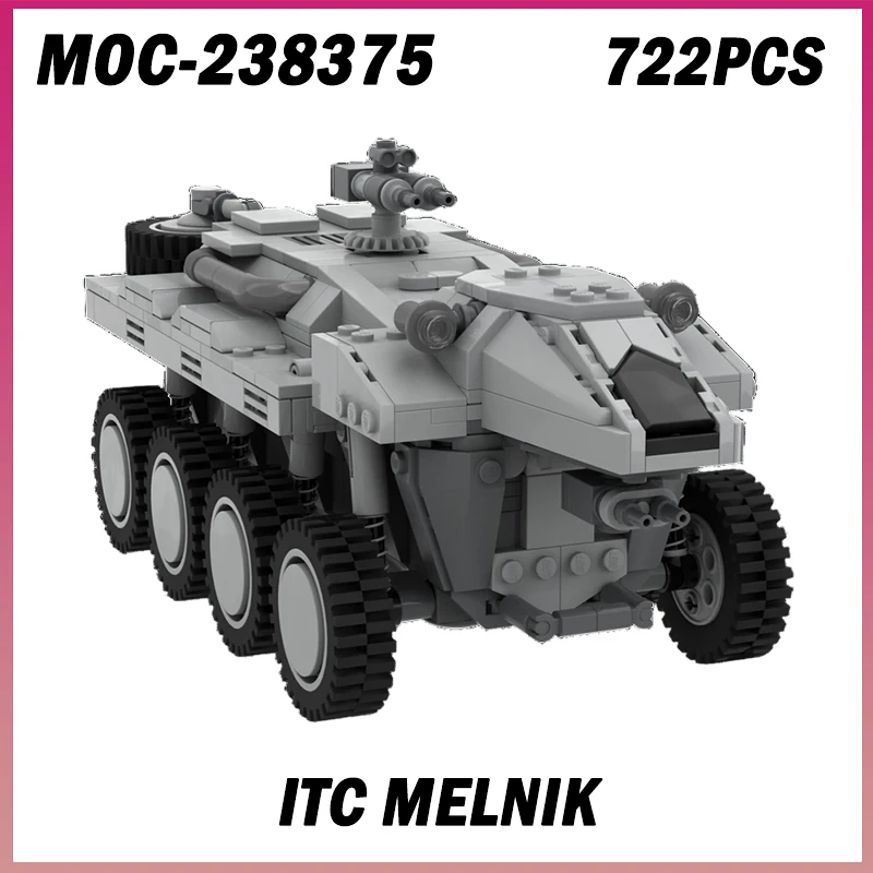 

722PCS MOC-238375 ITC Melnik Tank Space War Military Transport Car Model Building Blocks Bricks Creative Assembly Toy Kids Gift