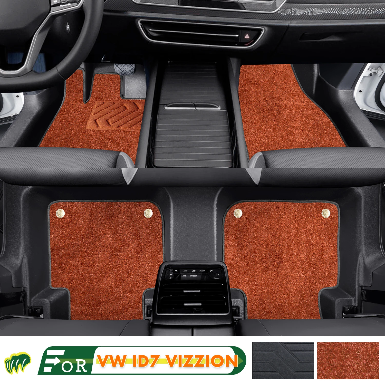 Left-hand Drive Car Floor Mat For VW ID7 VIZZION 2024 Full Surround Foot Mat Automotive Floor Mat Interior Floor Liner