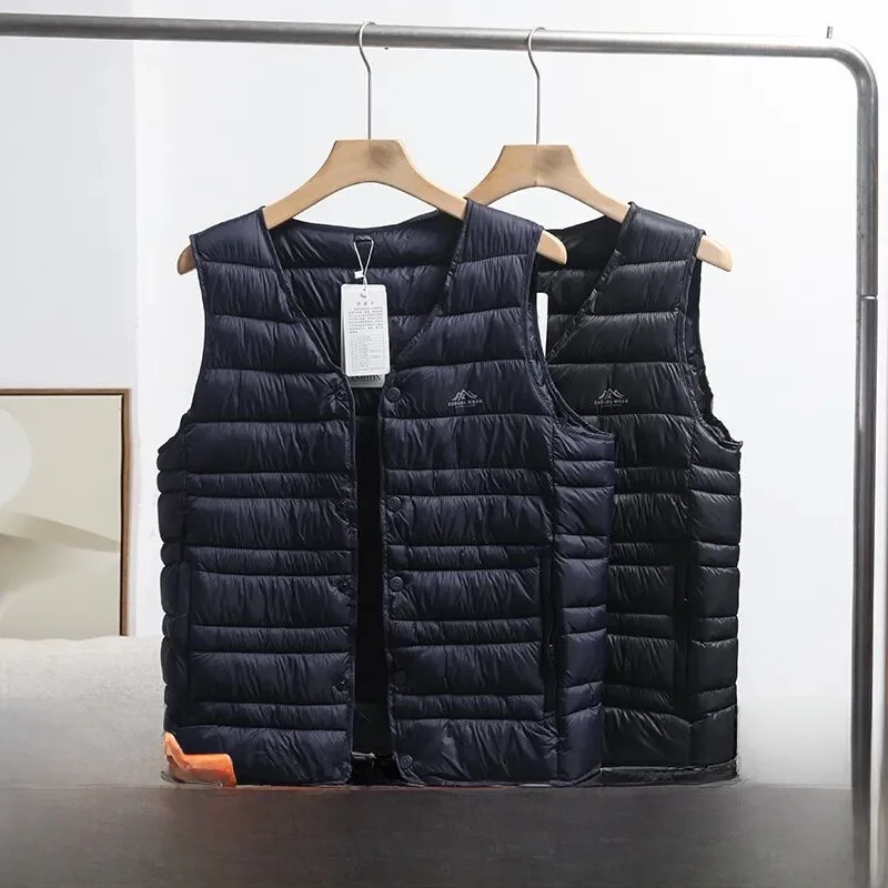 

Легкий мужской жилет V-Ne Jaet, новая осенне-зимняя модная внутренняя одежда, молодежная подставка с одной пуговицей, чистый цвет