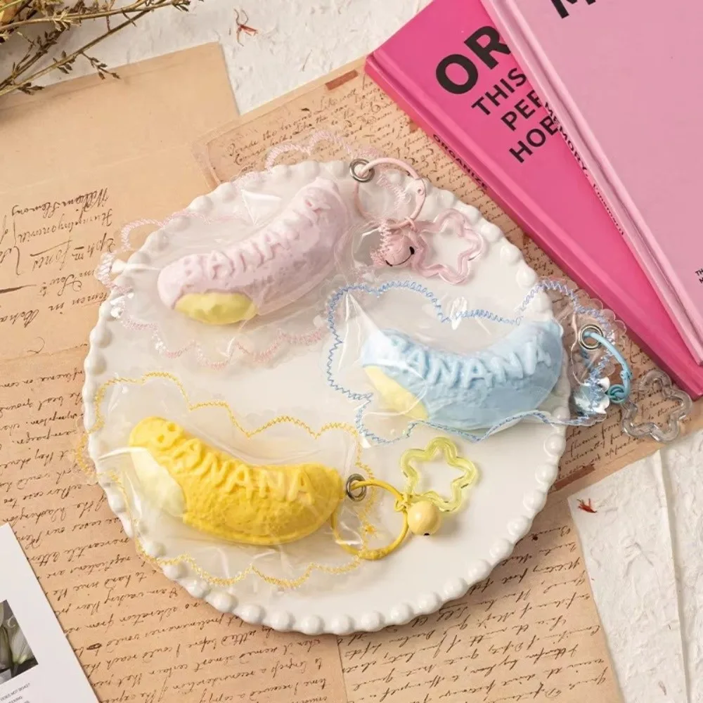 Soft Fidget Sticky Bag Slow Rising Simulated Fruit Food Slow Rebound Slow Rebound Food Grade Silicone Banana Bread Relaxing