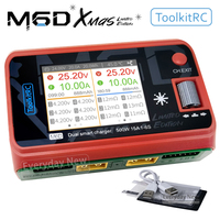 ToolkitRC Xmas M6D Charger Christmas Red Smart DC500W 15A 1-6S IPS Toy Model Car Lithium Battery Drone FPV Charging Equipment