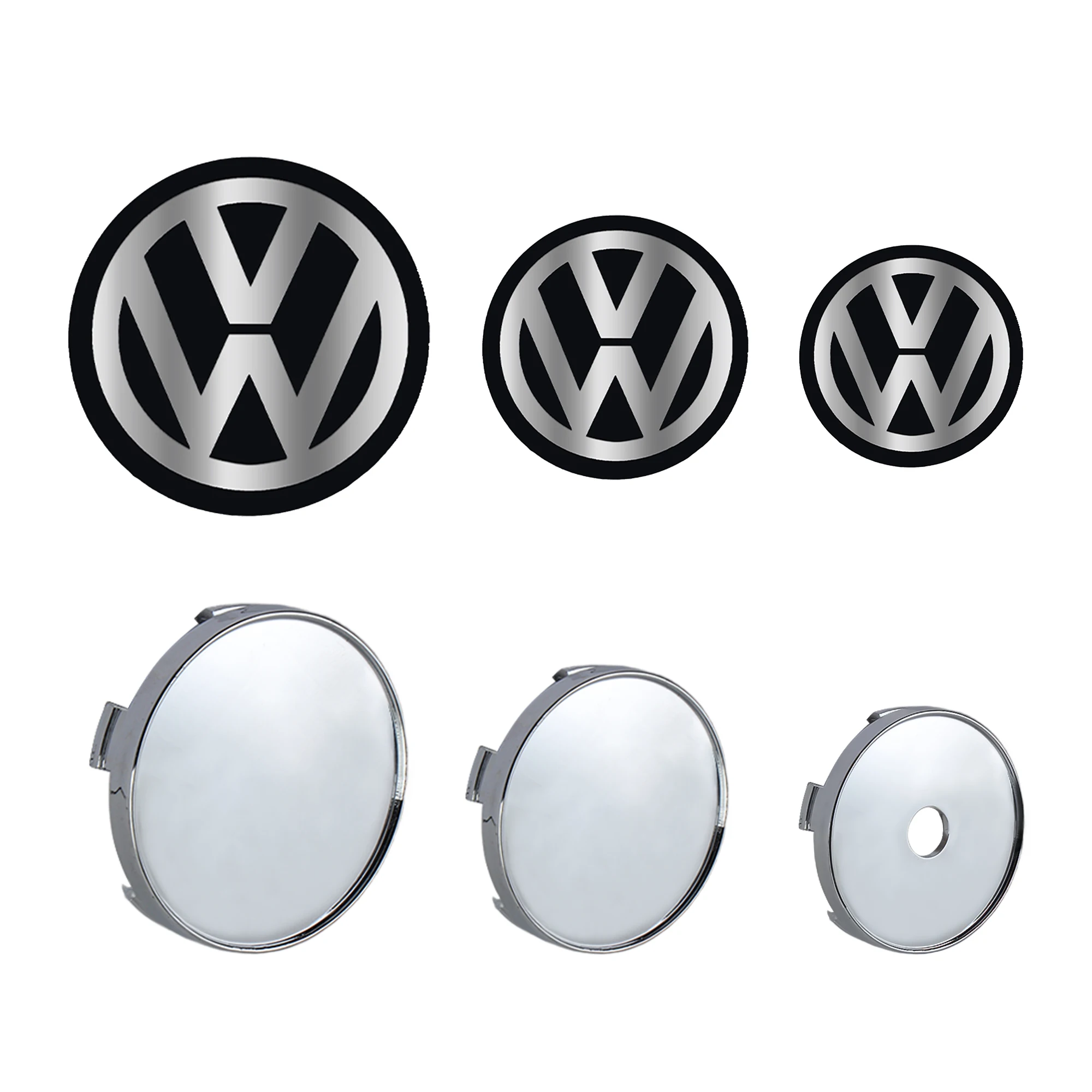 4Pcs/Set 56/60/65mm Car Wheel Badge Emblem Sticker 60/63/68mm hub cover For V-W R Jetta Golf Beetle GTI Passat Car Accessories