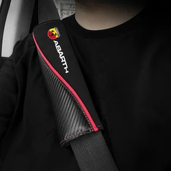 2Pcs Leather Car Safety Belt Cover Car Shoulder Protector Pads For Fiat Abarth 500 Punto 124 125 595 695 500C 500X 5CC  Viaggio