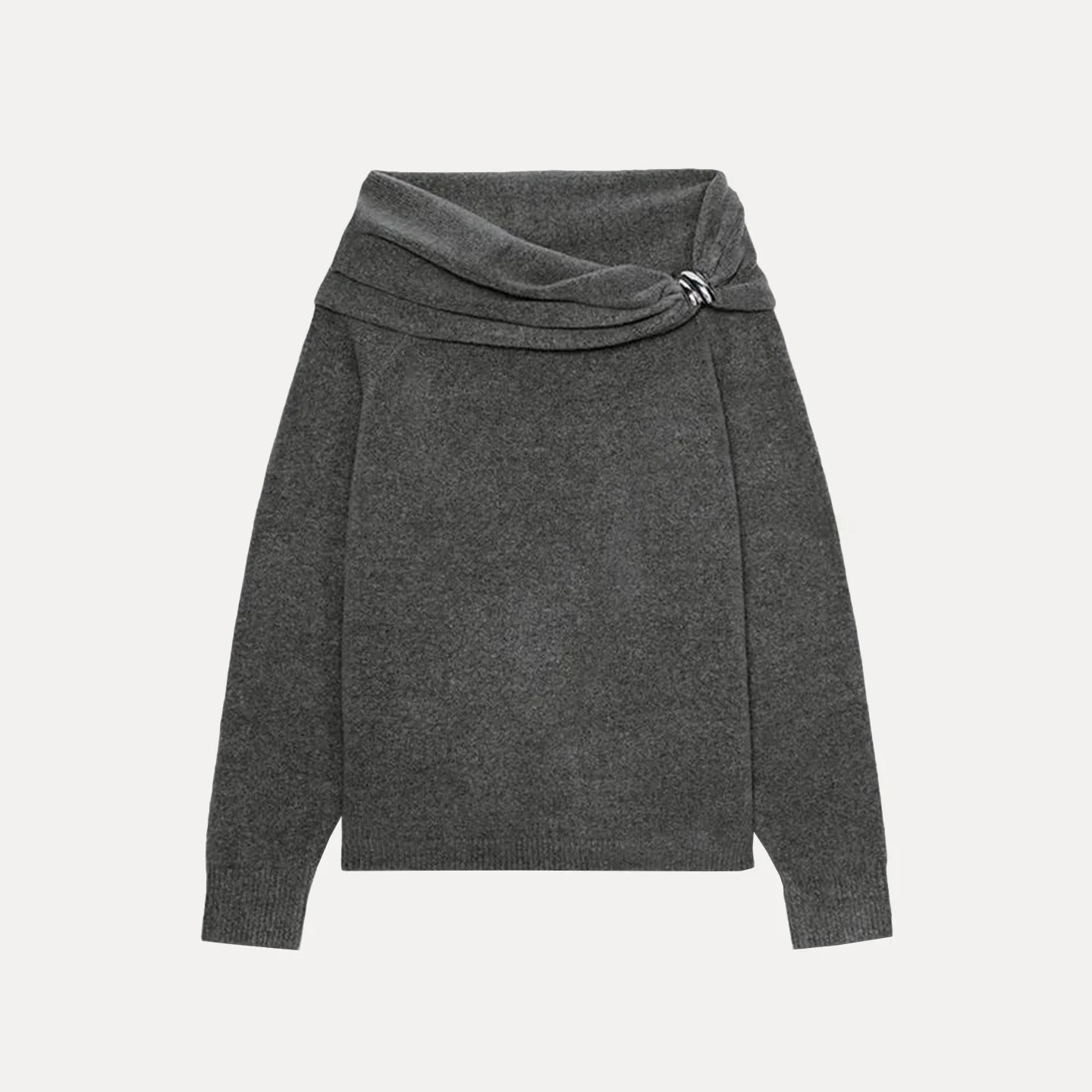 سترة نسائية من Z بكتف واحد مزينة بالمعدن، تصميم فضفاض غير رسمي بأكمام طويلة، أنيقة وعصرية لفصل الخريف #2