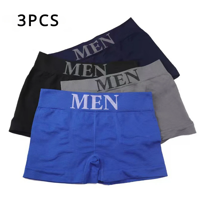 3 teile/los Herren Höschen nahtlose Unterwäsche Boxer atmungsaktive Mann Slips Unterhosen bequeme männliche Marke Shorts feste Unterwäsche