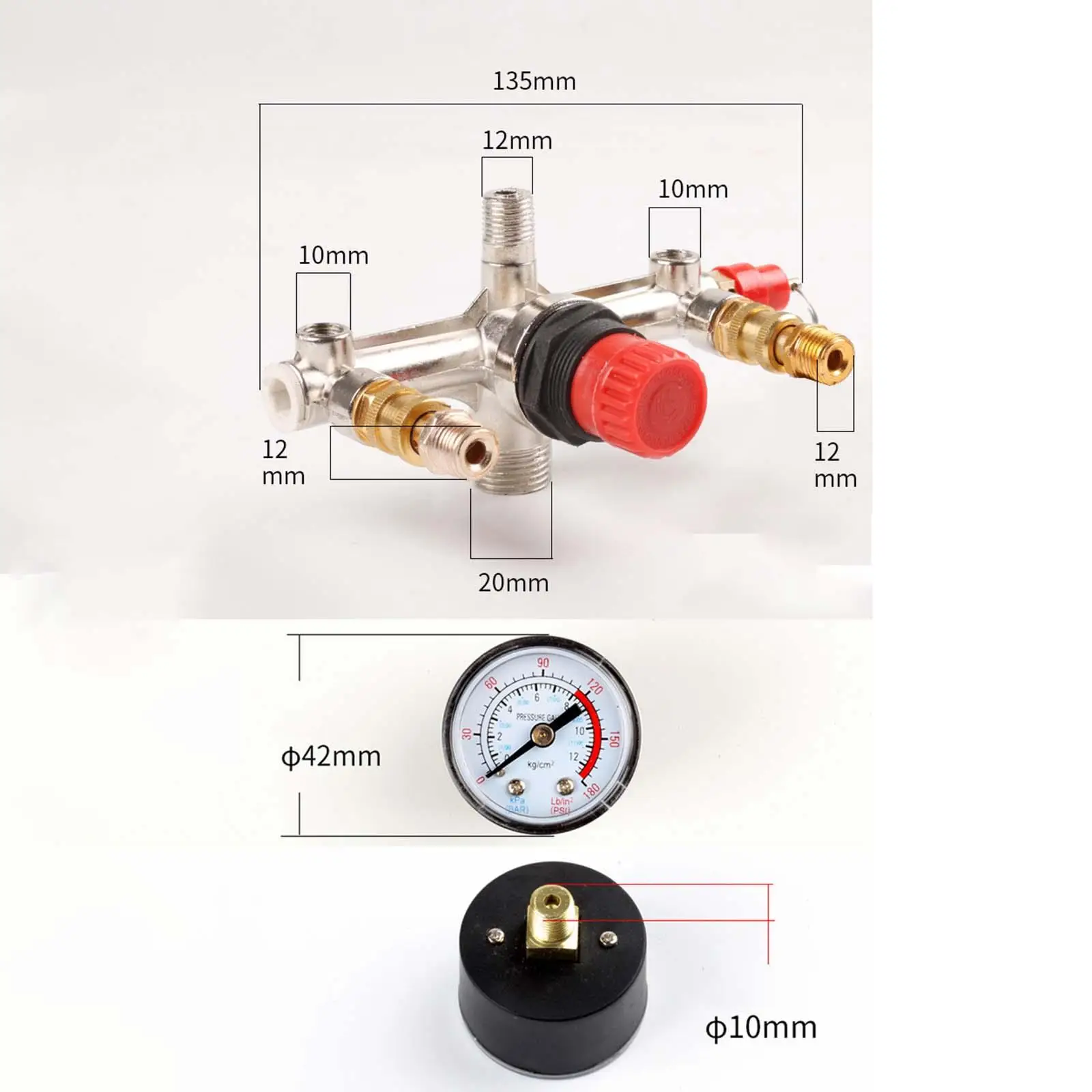 Adjustable Metal Pressure Valves Switch for Air Compressor Pump and Industrial Automatic Loading Unloading