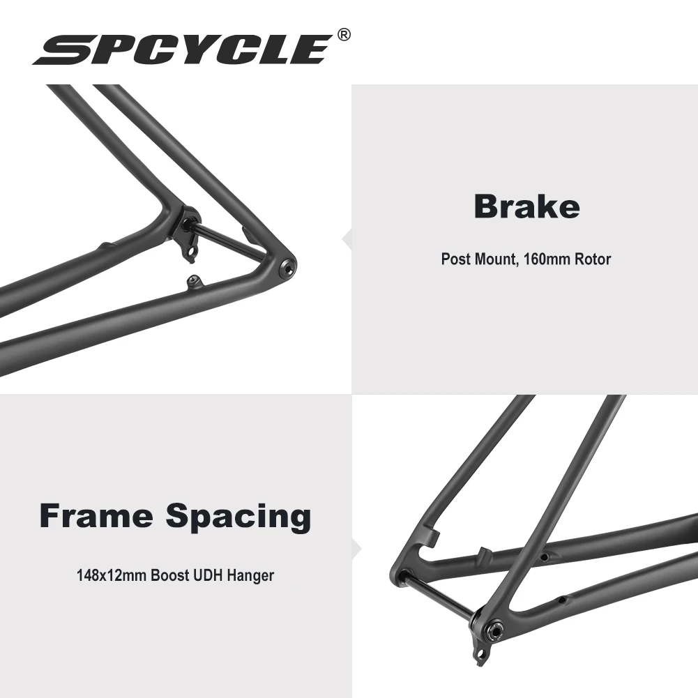 Spcycle 2026 Ner 29er هاردتيل الكربون MTB الإطار 148x12 مللي متر دفعة BSA UDH شماعات دراجة هوائية جبلية إطار الكربون 29