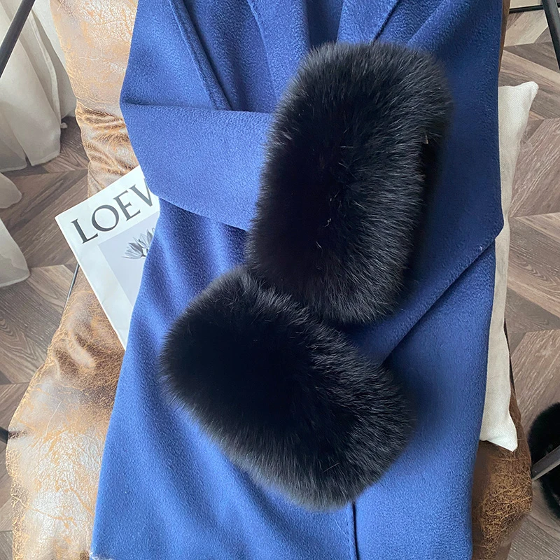

Genuine 100% Natural Real Fox Fur Cuffs Women's Coat Arm Warmer Sleeve Decorate Winter Keep Warm Wristband Fox Gloves Oversleeve