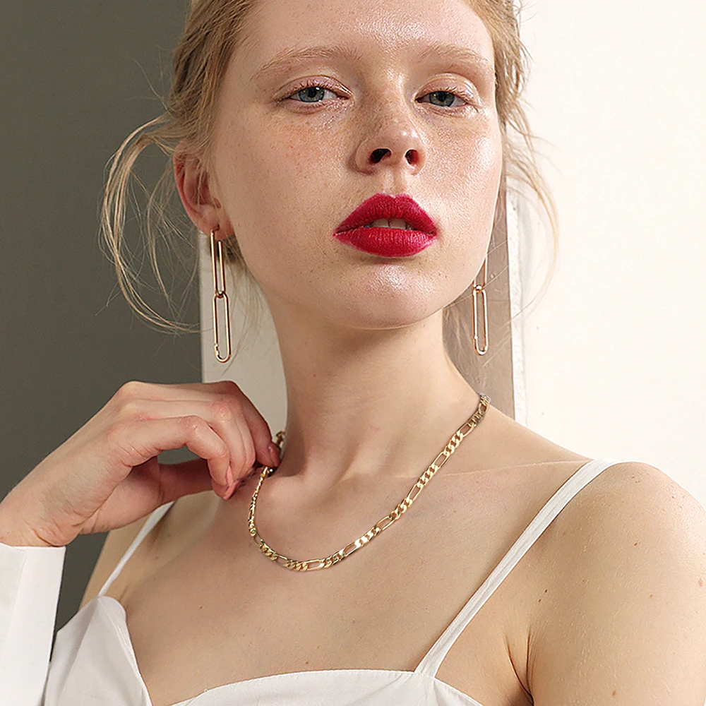 Daifuni S925 Sterling Silver 5MM Figaro Necklace For Men Women Teen Cuban Curb Fashion Jewelry Hip Hop Fine Chains Party Gift