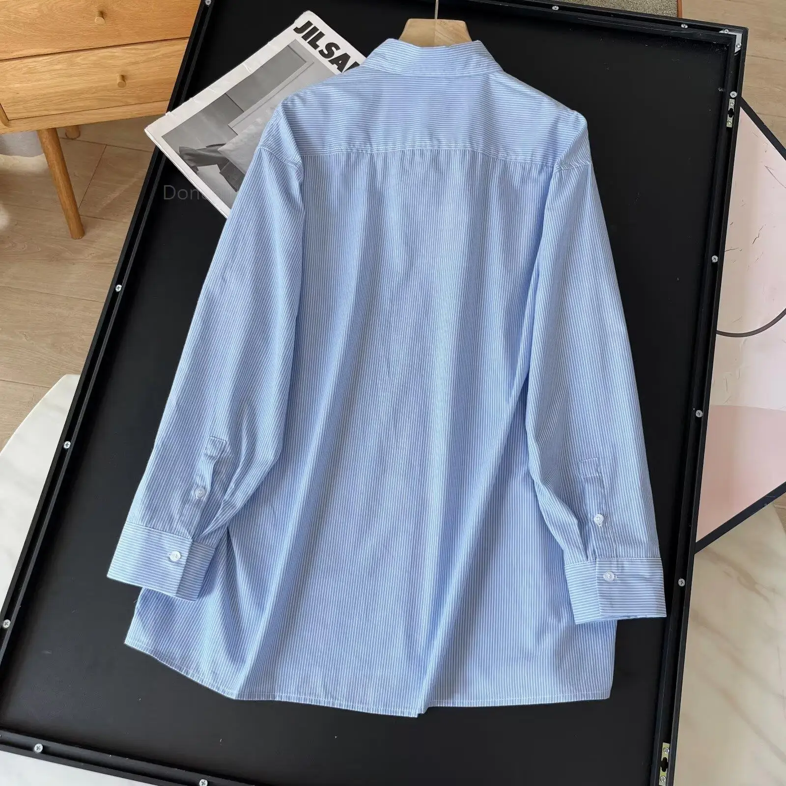 Donegirl Women Autumn 2024 New Women Long Sleeve Commute Loose Lapel Shirt Simple Casual Versatile Blouses Female Tops Chic