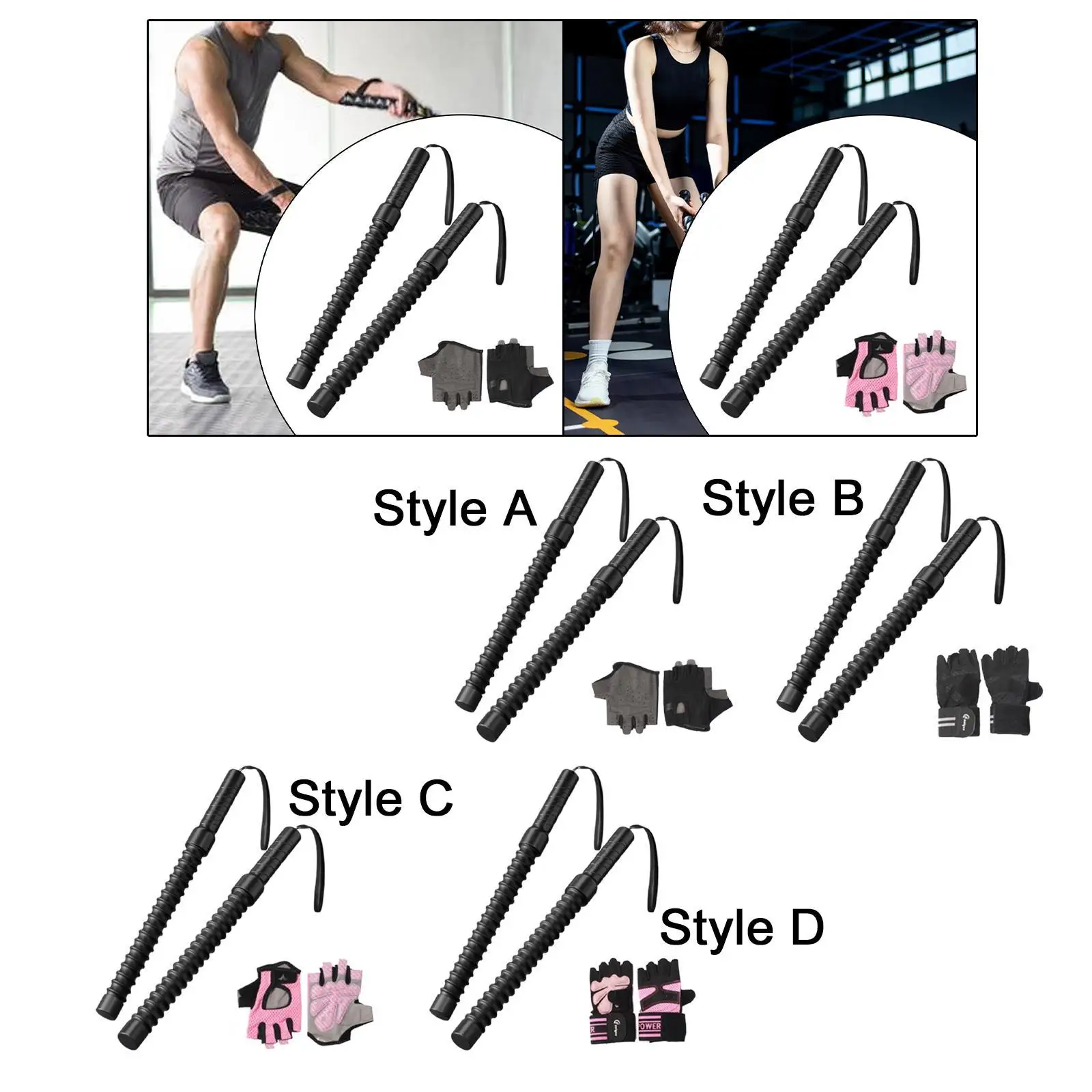 Strength Training Rope Ropeless Battle Handle Gym Workout Equipment with Ergonomic Grip for Fitness Conditioning