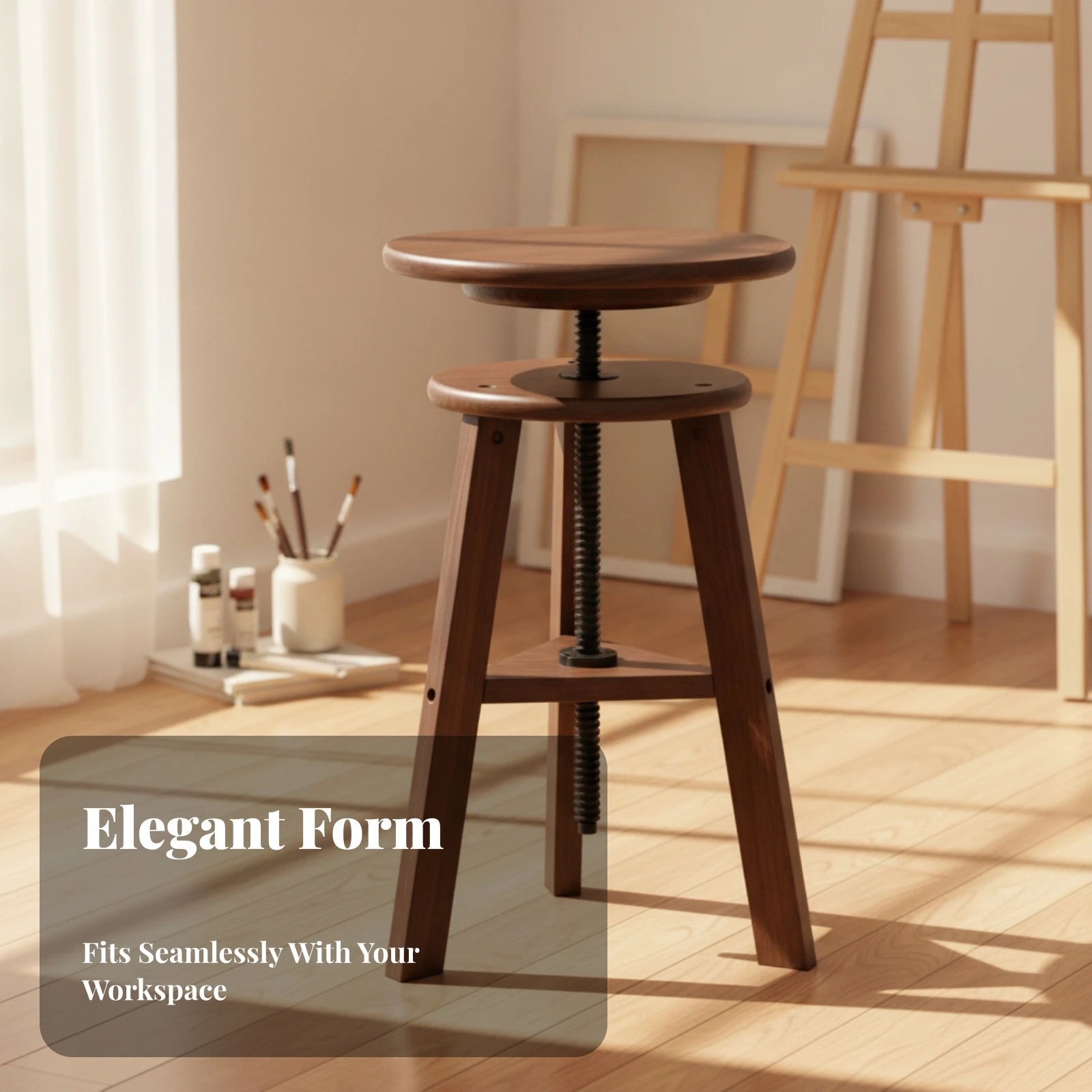 Artist Stool with Adjustable Height Sturdy Drafting Stool with Adjustable Height Furniture Long-Lasting Compact for Artists