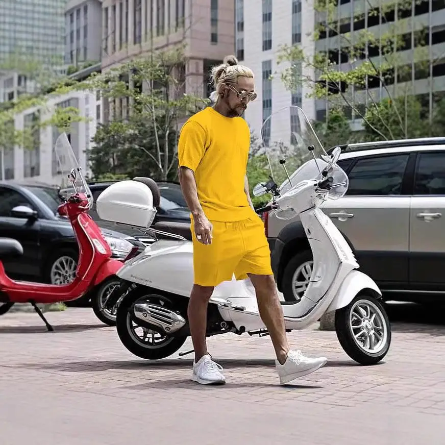 

Мужской летний спортивный костюм, футболка и комплект Fitn orts, повседневная одежда для отдыха, футболка ort Sve и брюки