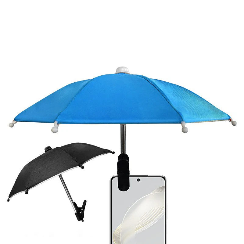 Soporte para teléfono móvil, clip para sombrilla de protección solar, sombrilla fija para teléfono móvil para exteriores, sombrilla impermeable, antirreflectante