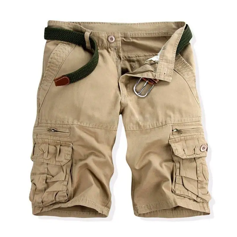 

Men's Workwear Mid-Length orts Loose Fit Korean Sle Cotton Youth Casual Pants Utili Trousers Khaki Color Autumn Season