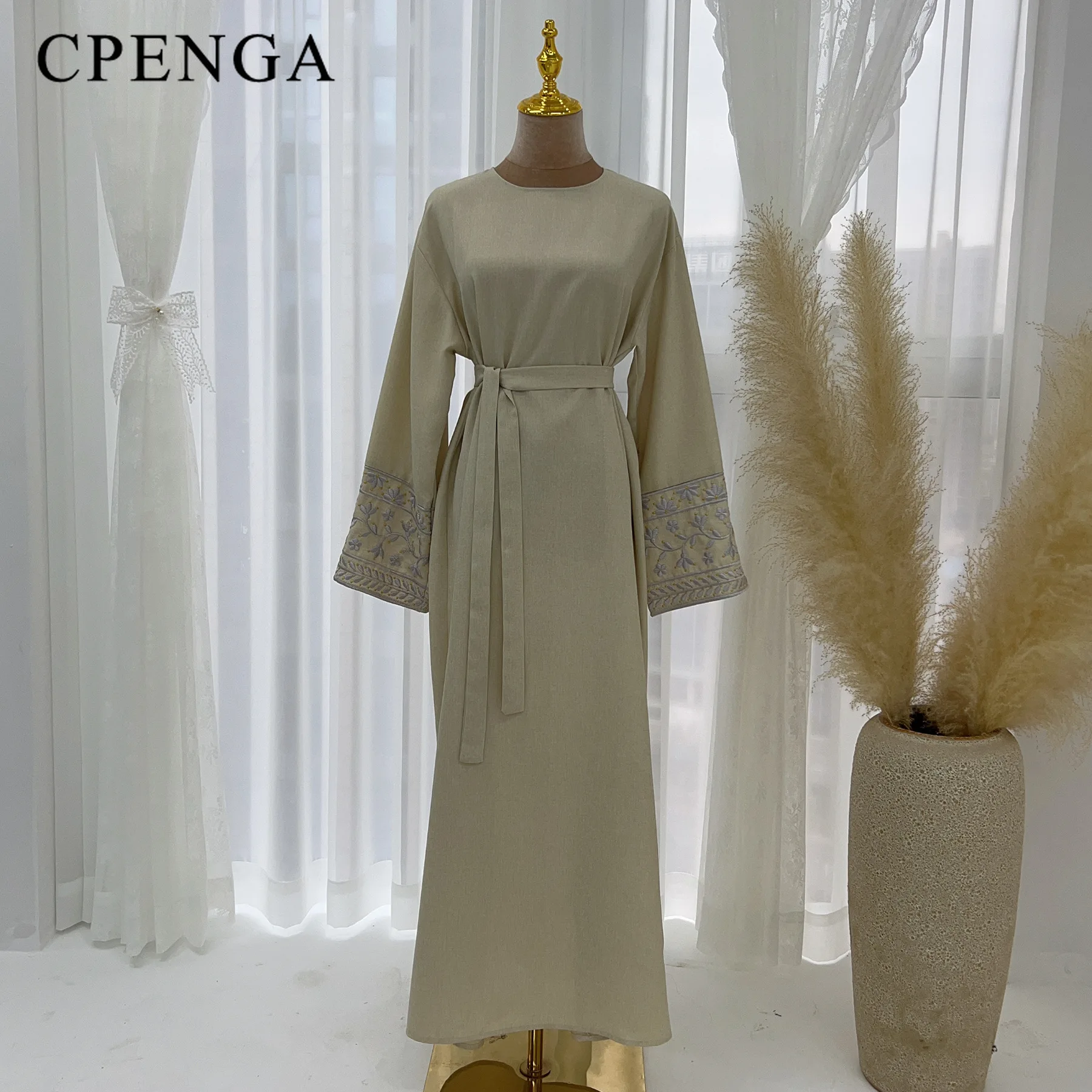 Abaya muçulmana com manga bordada para mulheres, Oriente Médio, elegante vestido de festa, Eid Ramadan, roupas islâmicas, Dubai Abaya, novo, 2020