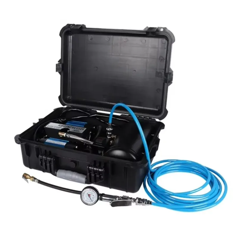 Hot Selling Double Cylinder Dc12v 4wd Car Tyre Electric Portable Air Pump Car Tyre Compressor with Box