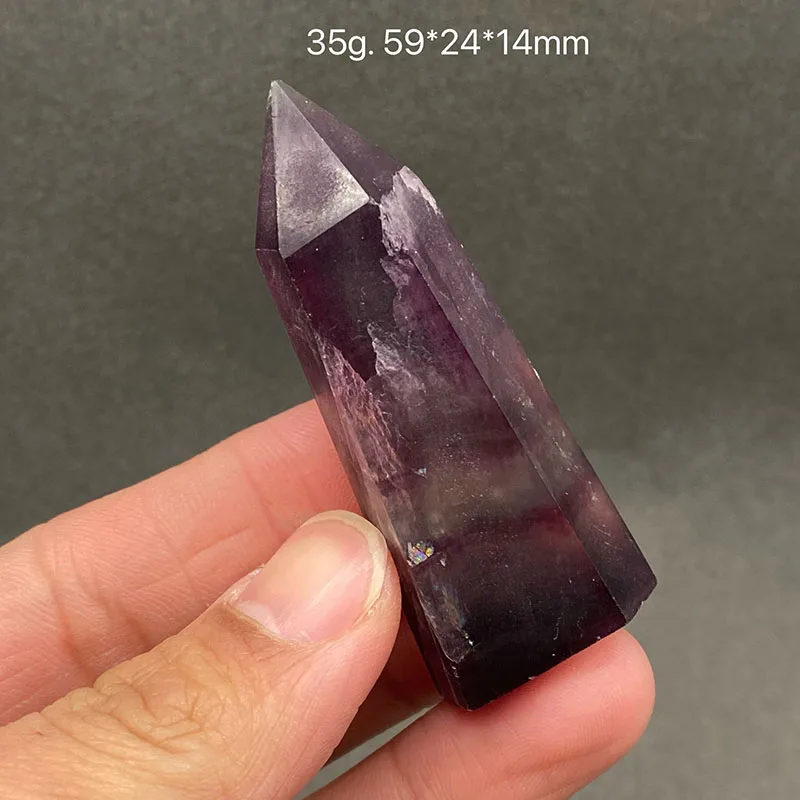 Natural Purple fluorite columns Mineral Specimens Stones and Crystal Ornament beads collection