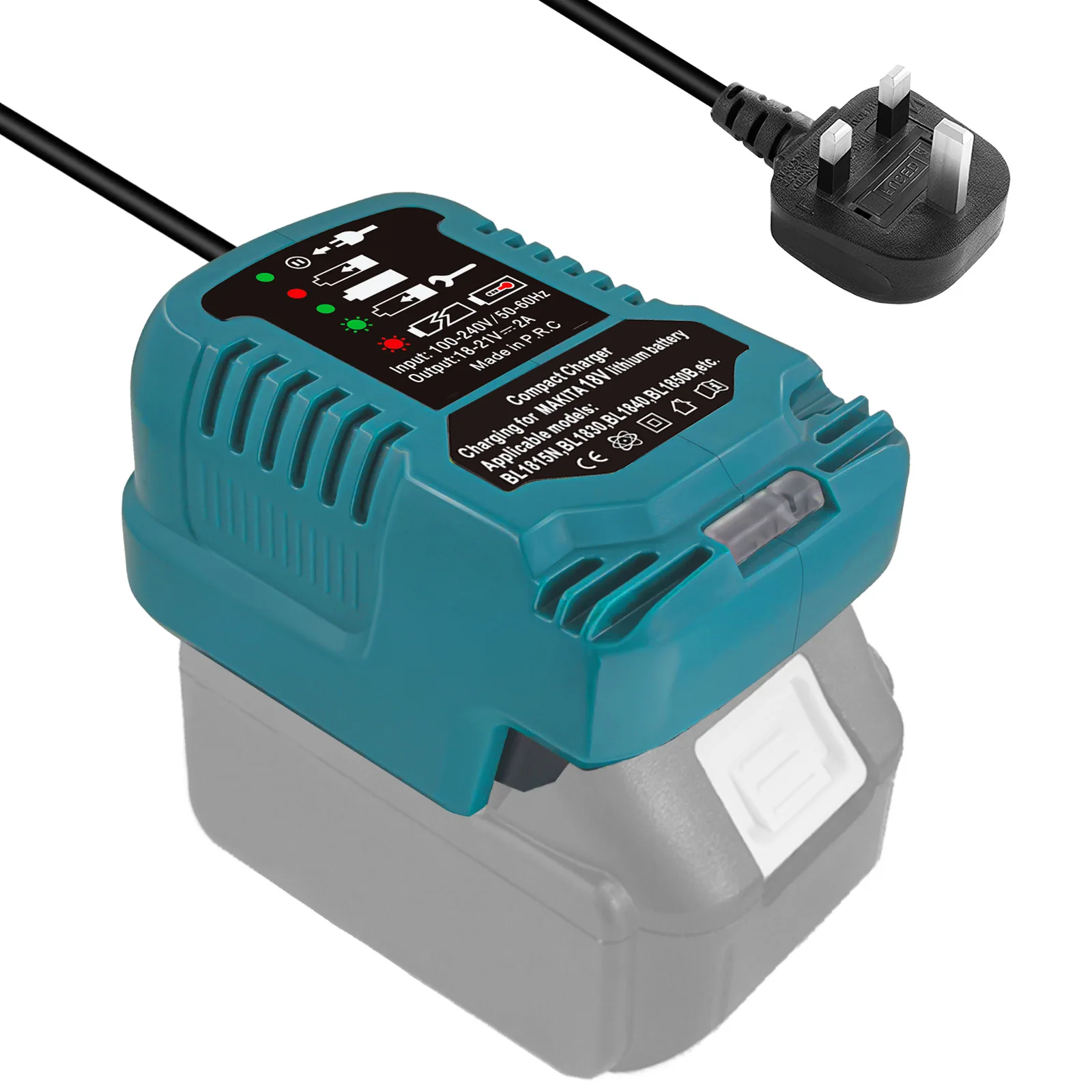 Portable Mini Charger with LED Indicator Compatible for Makita 18V Lithium Batteries Power Tool Battery Charger US/EU/UK Plugs image 3