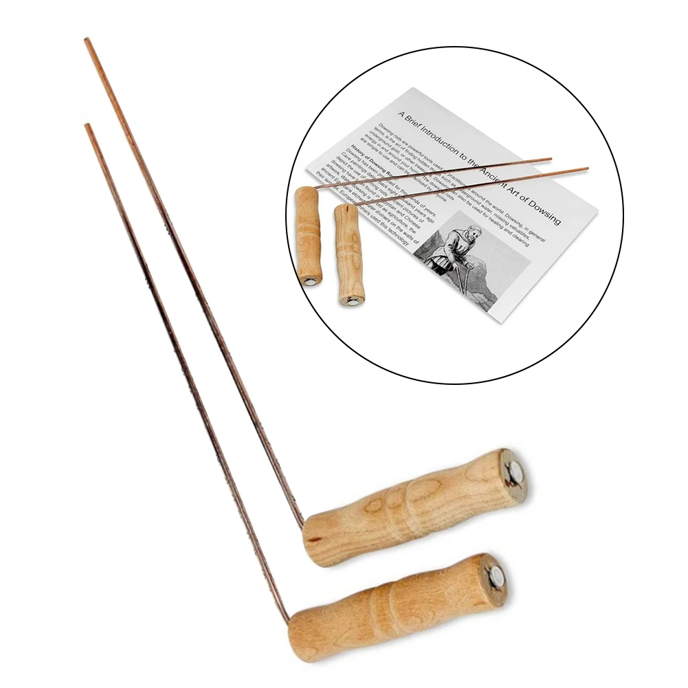 2X99.9% Copper Dozing Rods Swivel With Birch Handle Enhances Comfort For Water Source Locating And Paranormal Investigations