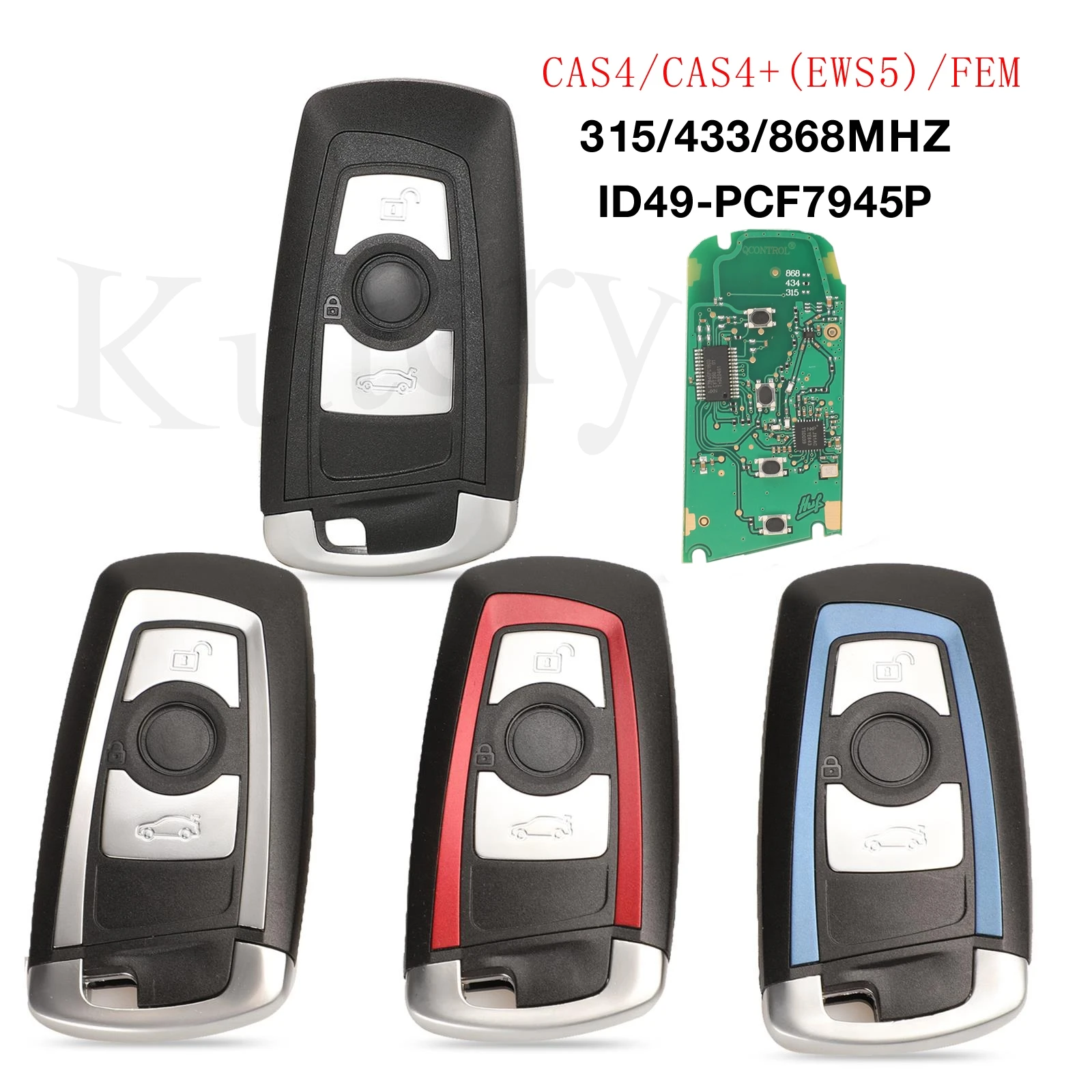 

jingyuqin 315/433/868Mhz PCF7945 CAS4 Smart Remote Key Keytless Entry For BMW 3 5 7 Series 523 528 535 550 318 320 325 328 330