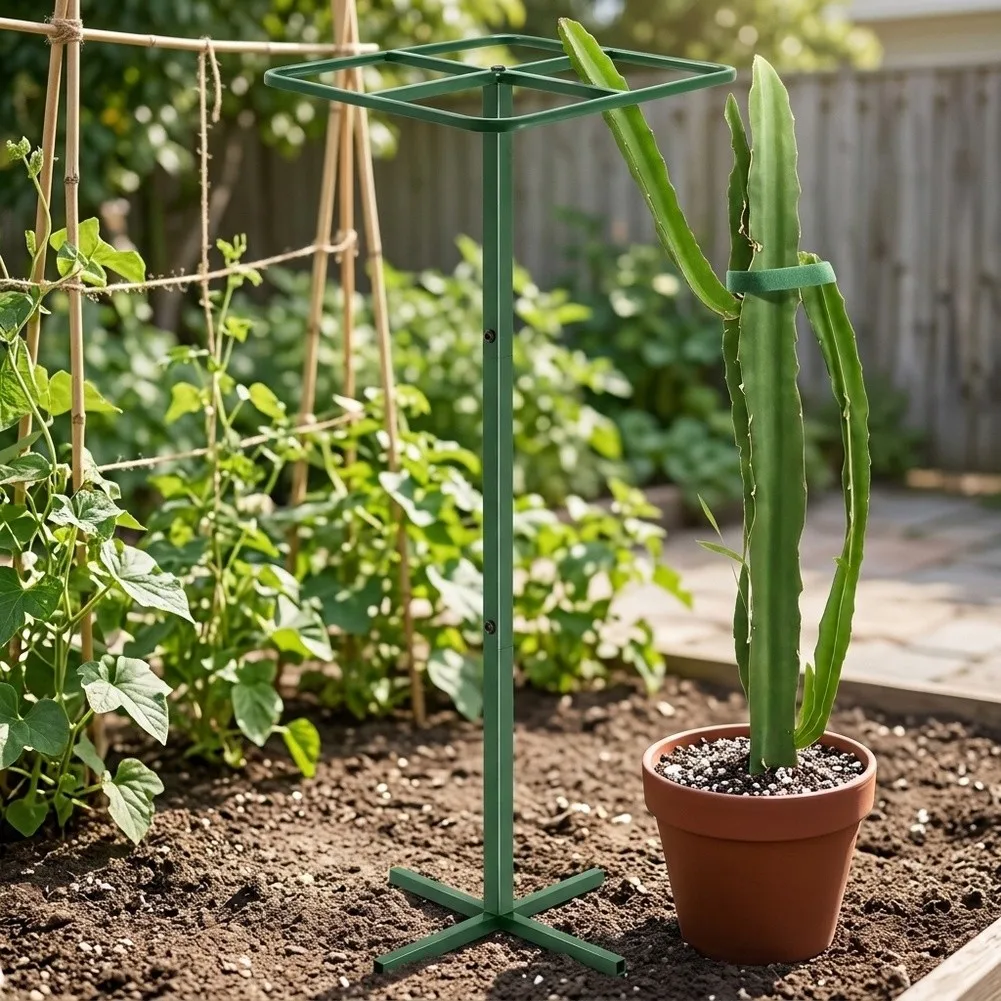 Metal Trellis 61 Inch Square Design for Climbing Plants Dragon Fruit Roses Grapevines Weather Resistant Coating