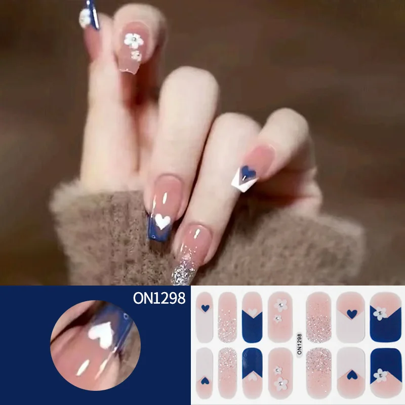 22Pcs White French Press on Fake Nails Full Cover Artificial Wearable Nail Beauty Tips Naked French White False Nails Art