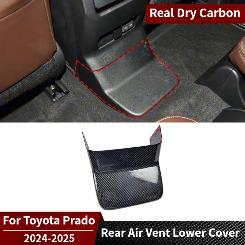 

For Toyota Prado Real Dry Carbon Fiber Rear Air Vent Lower Cover Panel Trim 2024-2025 Interior Modification Accessory Decoration