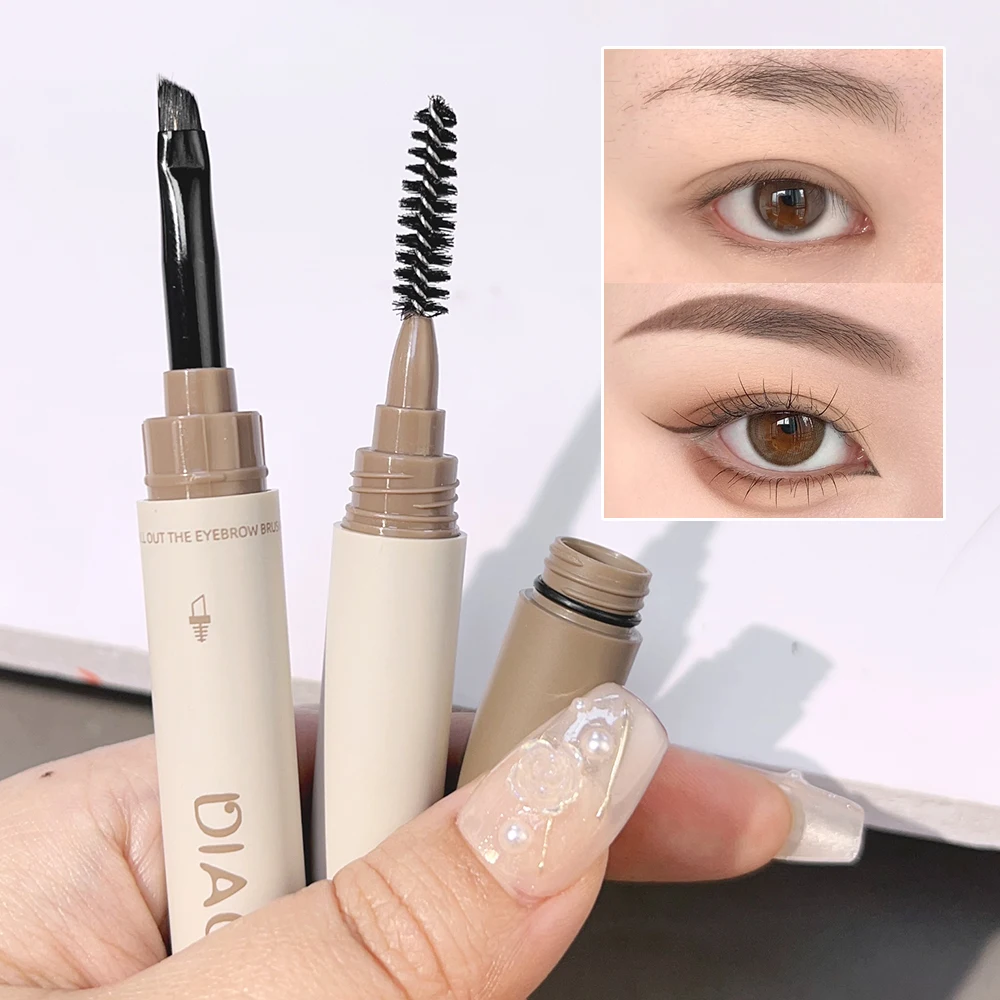 Waterproof Eyebrow Dyeing Cream Pencil Natural Lasting Non-smudge Grey Black Dye Eyeliner Brow Pen with Brush Makeup Cosmetics