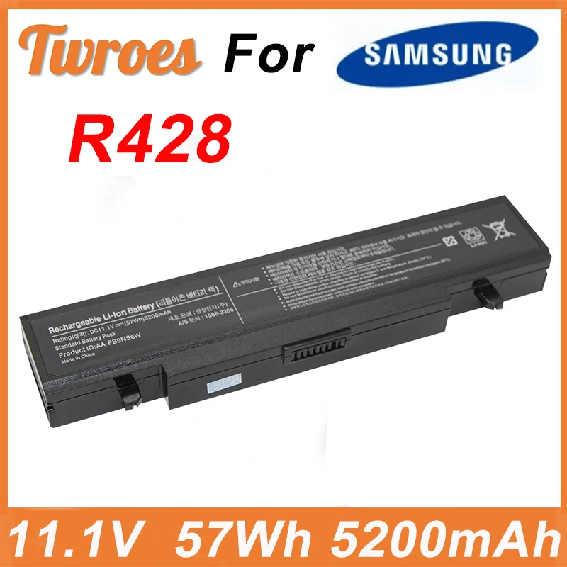 Laptop Battery 11.1V 57Wh 5200mAh For SAMSUNG NP-R519 R530 R430 R522 R519 R530 R730 R470 R428 Q320 R478 AA-pb9ns6b AA-PB9MC6S