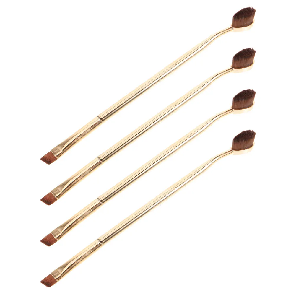 4 pezzi strumenti pennello correttore manico ergonomico a doppia estremità facile da trasportare sotto crema per gli occhi miscela di polvere pennelli per trucco strumenti cosmetici