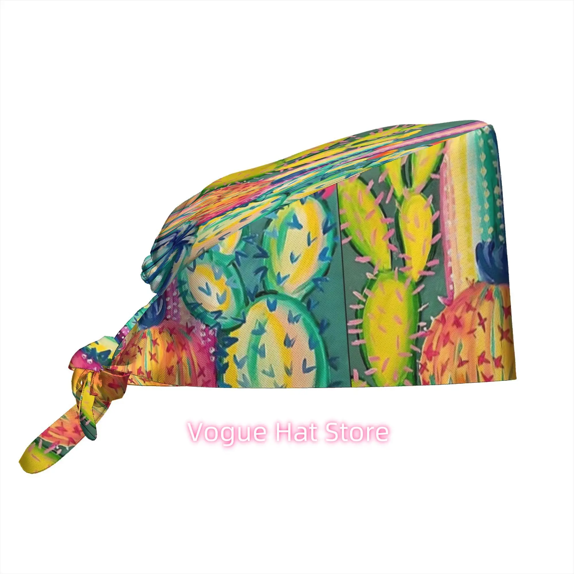 1pc Botanical Cactus Print Work Hat - Multicolor Cacti Art for Home Decor, Summer Parties, Events & Gifts | Unisex Hat Suitable