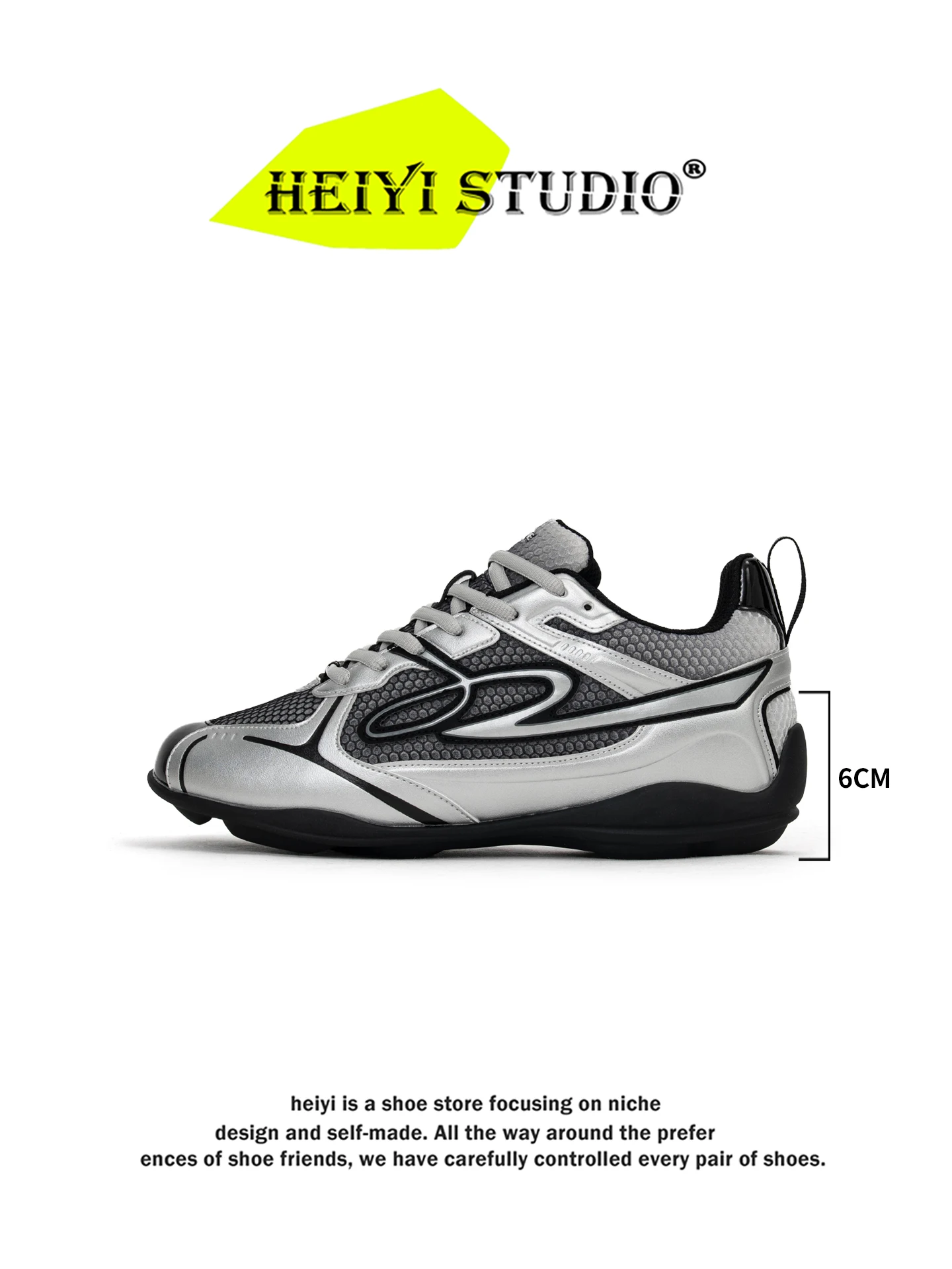White Jingting Dreaming Unisex Casual Shoes with Invisible 6cm Heightening Design Retro Style Mesh Upper Thick Bottom Dad Sne...