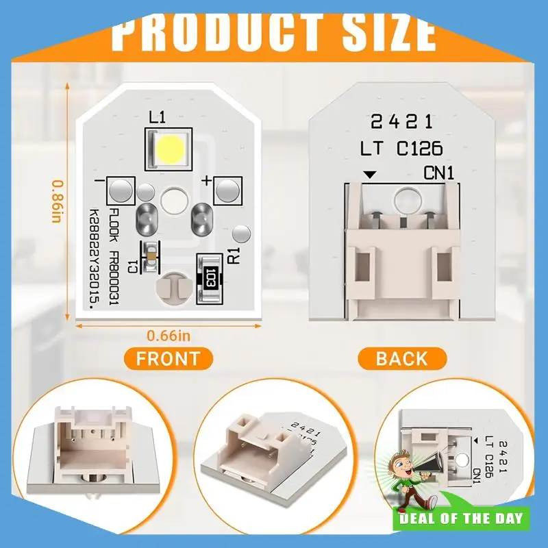 24-Hour Delivery AP5646375 For Refrigerator LED Light Bulb Assembly Replacement 12 Pack WR55X11132 WR55X25754