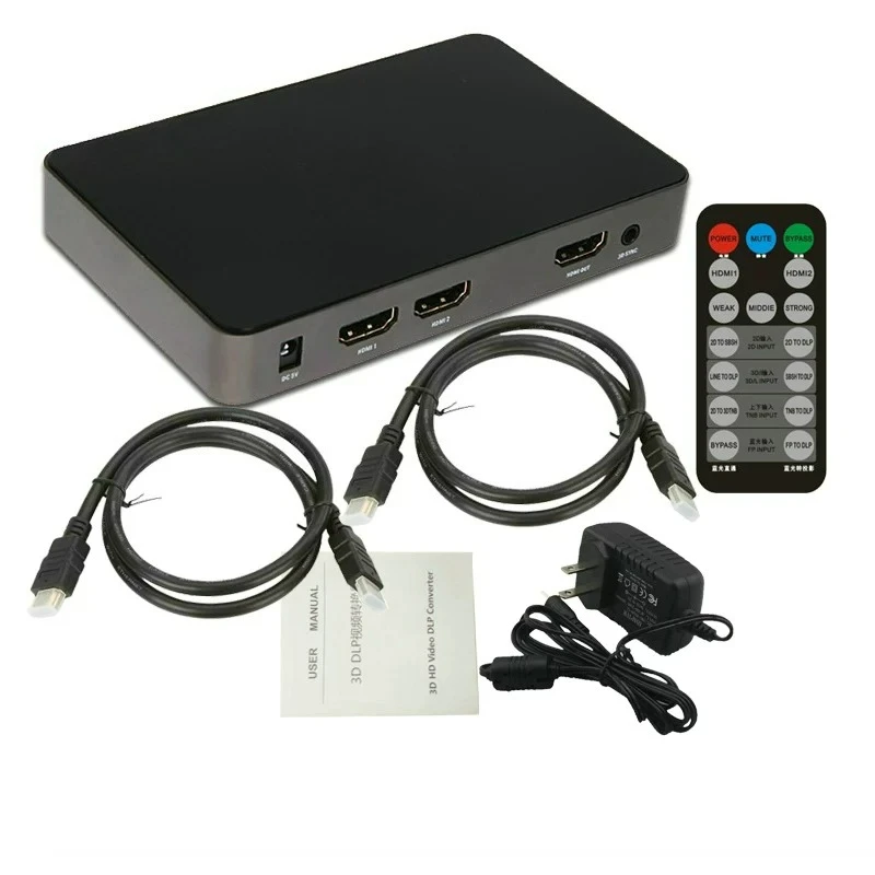 2D to 3D Video Converter DLP Projector 3D TV Display Smart Left and Right Up and Down Frame Format