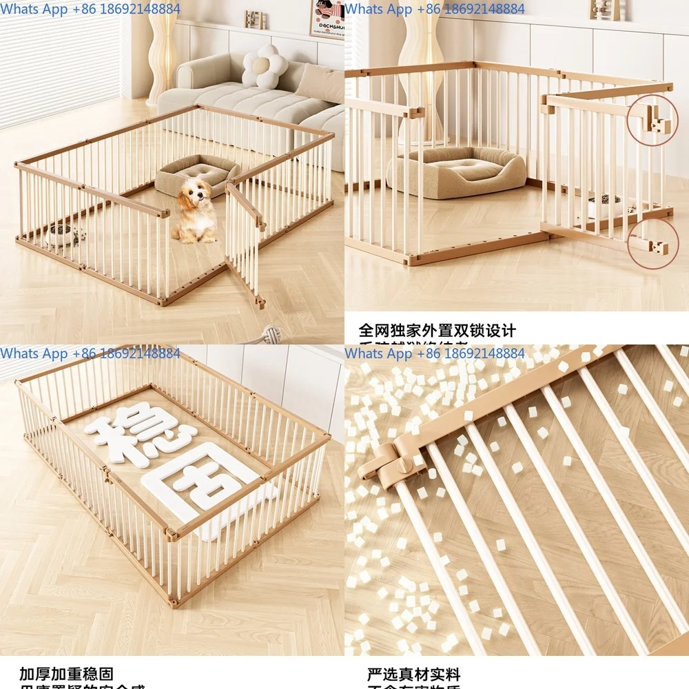 

Pet Dog Fence Indoor Playpen for Small Dogs Adjustable Height with Visual Mesh Easy Assembly